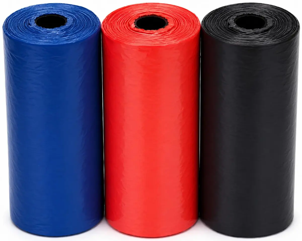 Refil Saco Coletor de Fezes para Cães e Gatos, 3 Rolos, Colorido | 15 Sacos por Rolo