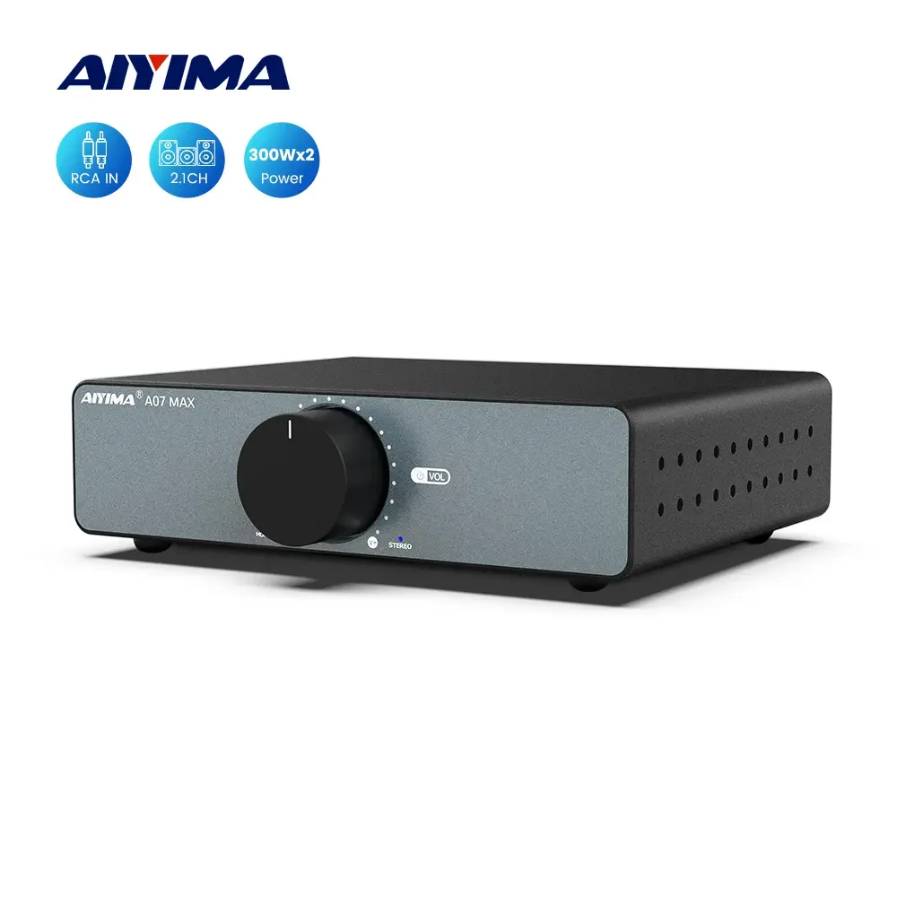 Aiyima áudio a07 max amplificador estéreo 300w x2 tpa3255 amplificador de potência 2 canais ponteable mono 600w amplificador para alto-falante passivo