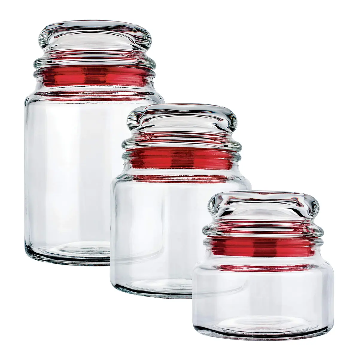 Euro Home - Conjunto com 3 Potes Multiuso de Vidro, Tampa Herméticas - VDR1129-VM