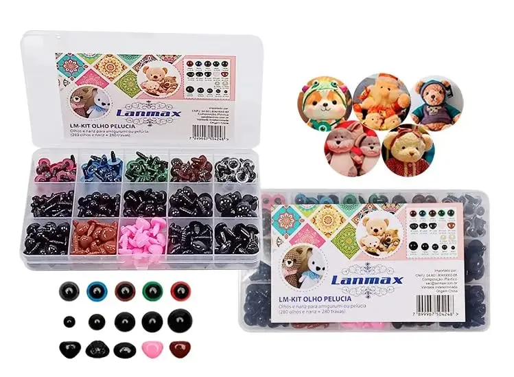 Kit Olho E Nariz Para Pelucia E Amigurumi Colorido 280 Peças - 1