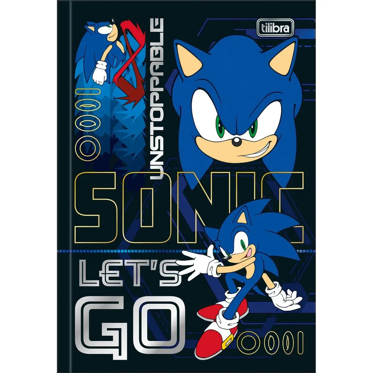 Caderno Brochura 1/4 Capa Dura Sonic 80Fls Pct Com 05-98250 - 1