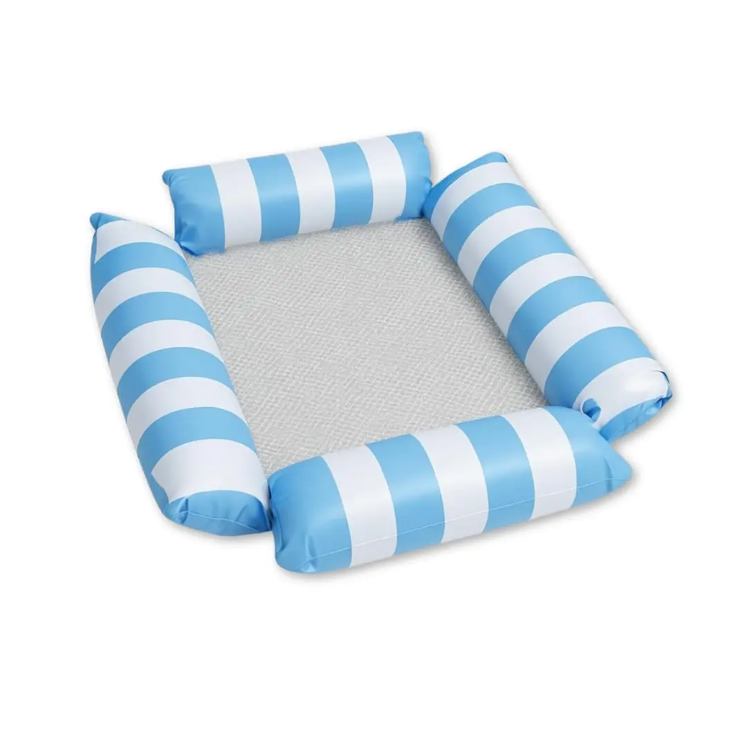 Boia Rede Inflável 130x70cm | Flutuação Ergonômica, Conforto Refrescante, Descanso Parcialmente Submerso, Para Piscina, Praia ou Lago