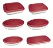 Conjunto 6 Assadeiras com Tampa Vermelha - 1
