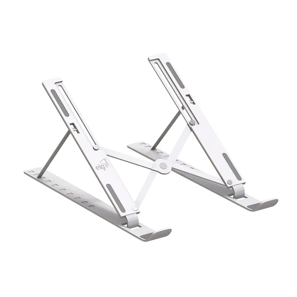 Suporte de Mesa Portátil para Notebook/Laptop de 10" a 17,3", 10 Níveis de Regulagem, Dobrável, Inclui Bolsa de Transporte, Branco, NTB8520W, ELG - 1