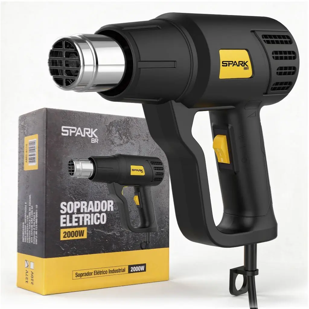 Soprador Térmico 2000W Até 600°C 110V-220V Ar Quente 2 Estágios Temperatura SparkBr Profissional - 1