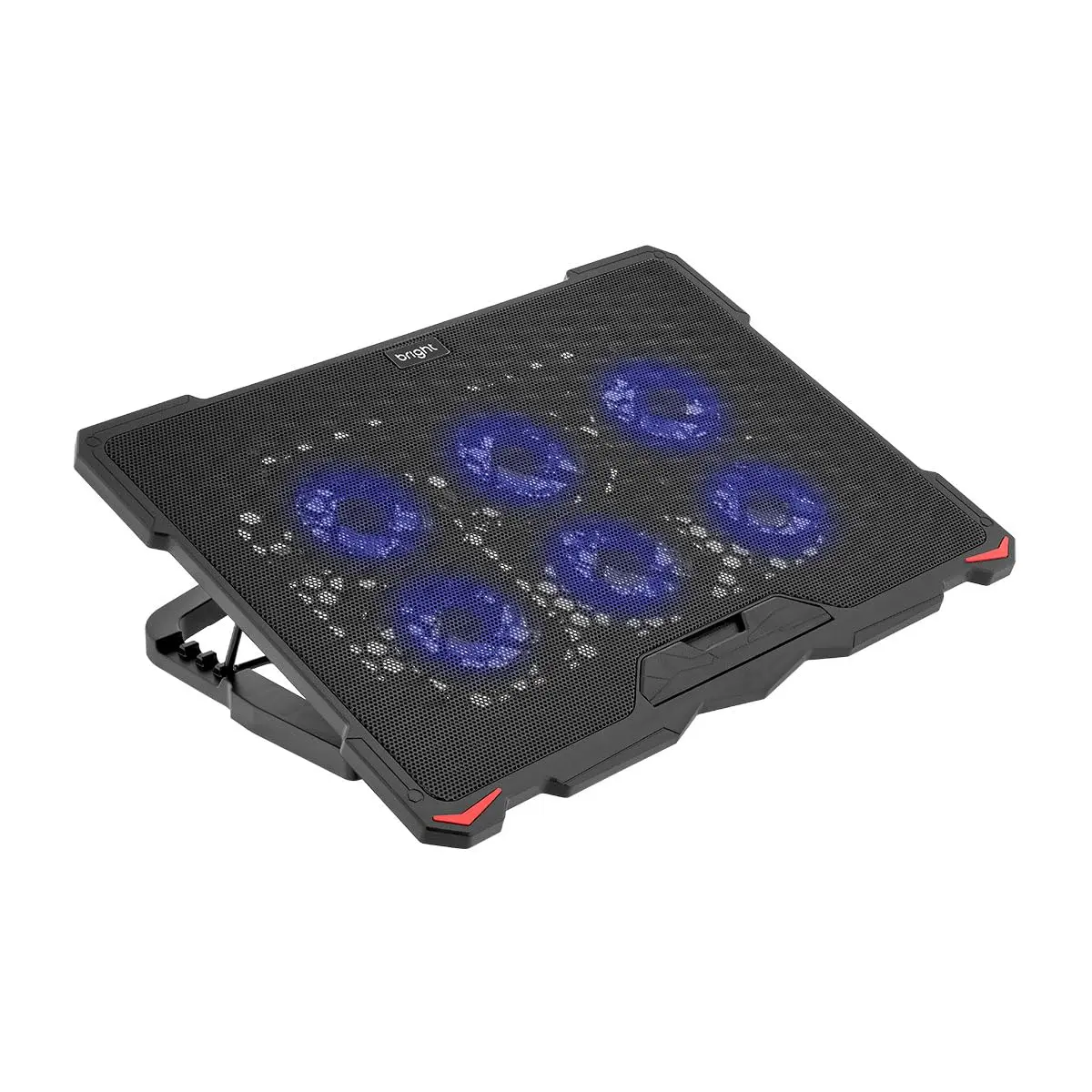 Bright Cooler para Notebook 6 Fans (6 Ventoinhas) LED e USB Hub Preto, 1500 RPM, Ruído 20dBA - 1