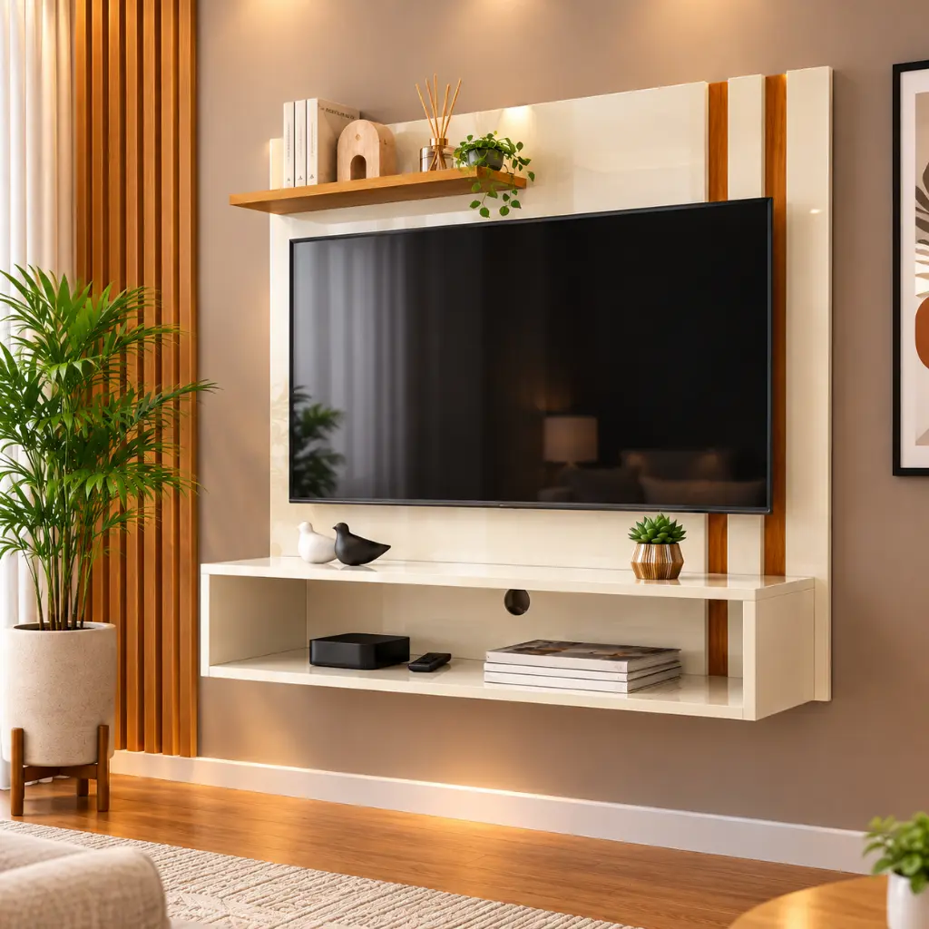 Envio Full Painel para TV até 32 Polegadas 90cm com Nicho e Prateleira, Compacto e Moderno para Sala ou Quarto - 1