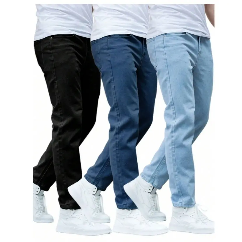 Kit calças jeans masculina skinny com elastano original direto da fabrica NF - 1