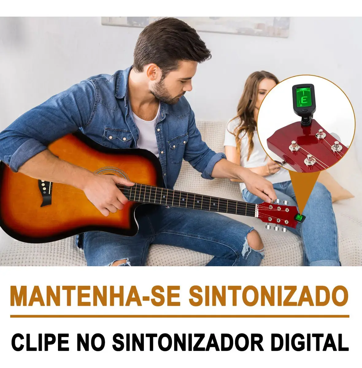 Violão Eletroacústico para Iniciante Destro com 6 Cordas e Acessórios thumbnail 4