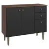 Balcão Gabinete 3 Portas 1 Gaveta Rustic/Preto Gourmet Madesa - 1