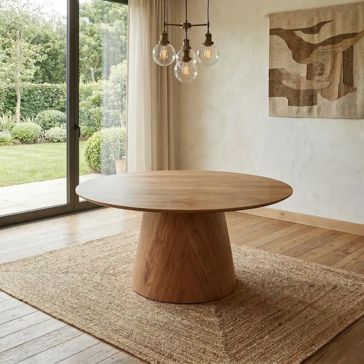 Mesa Oval Design Moderno 180cm X 100cm Base em Madeira Maciça Amanda Mel