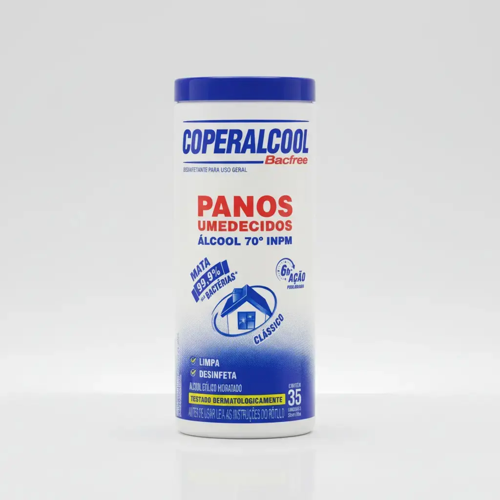 Lenços Umedecidos Panos Coperalcool Bacfree 70°inpm 35 Unidades - 1