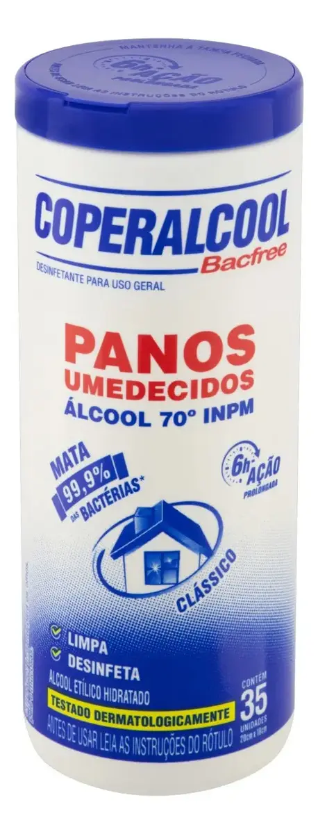 Lenços Umedecidos Panos Coperalcool Bacfree 70°inpm 35 Unidades thumbnail 2