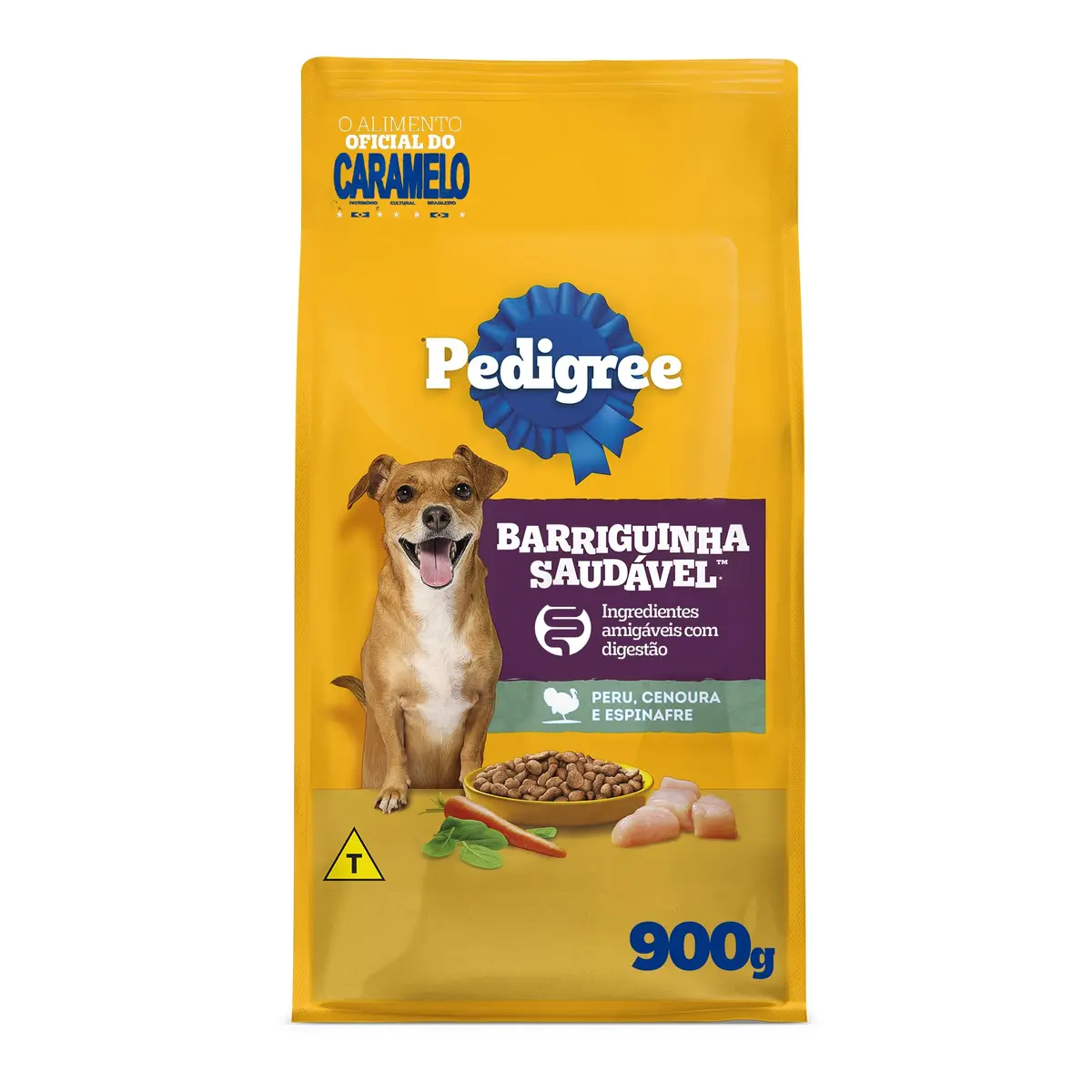 Ração Pedigree Barriguinha Saudável Peru Cães Adultos Raças Pequenas e Minis 900g - 1