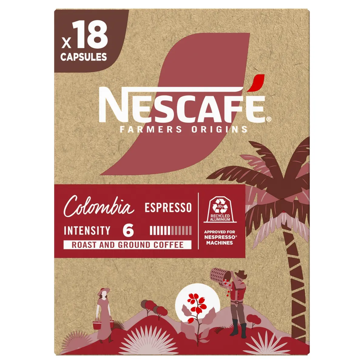 Café em Cápsula Nescafé Farmers Origins Colombia - compatível máquina Nespresso, 18 cápsulas 44g