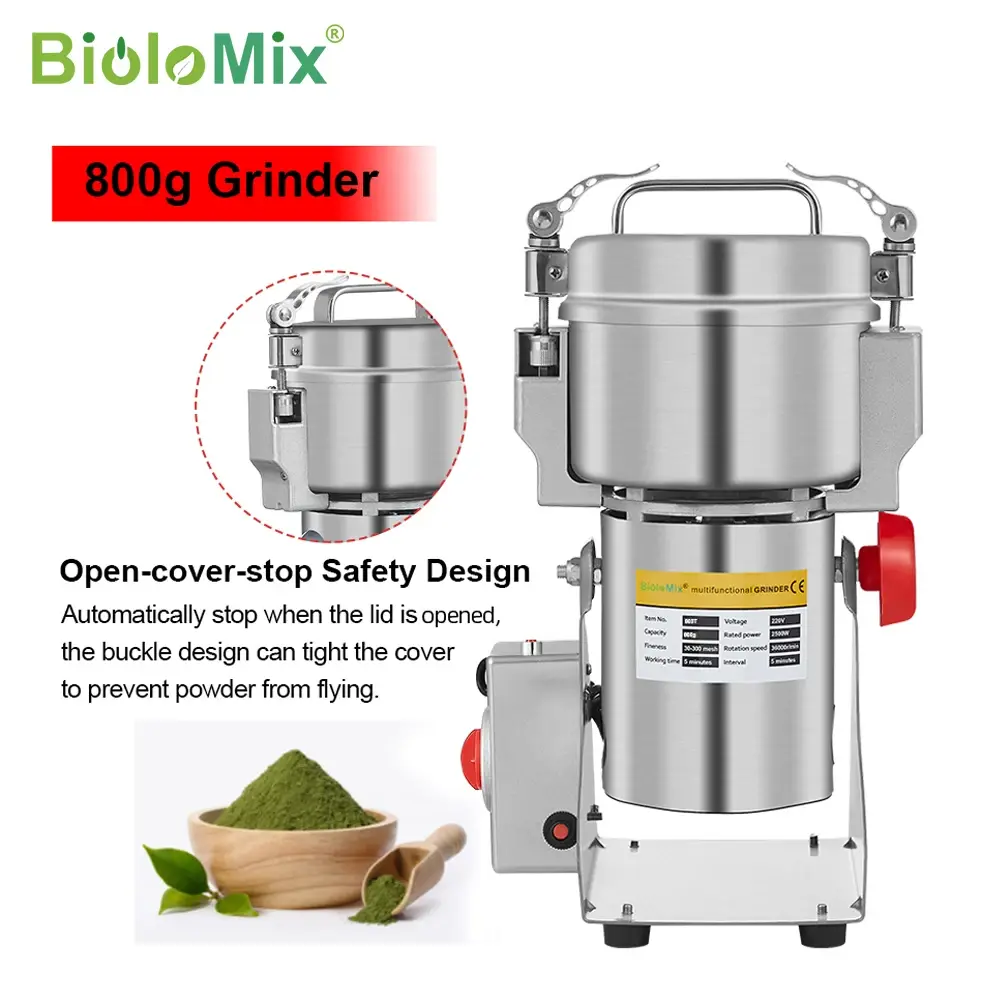 BioloMix 800g 700g Moedor de Grãos, Especiarias, Ervas, Cereais, Café e Alimentos Secos, Máquina de Moer, Moinho de Farinha e Triturador de Pó - 1
