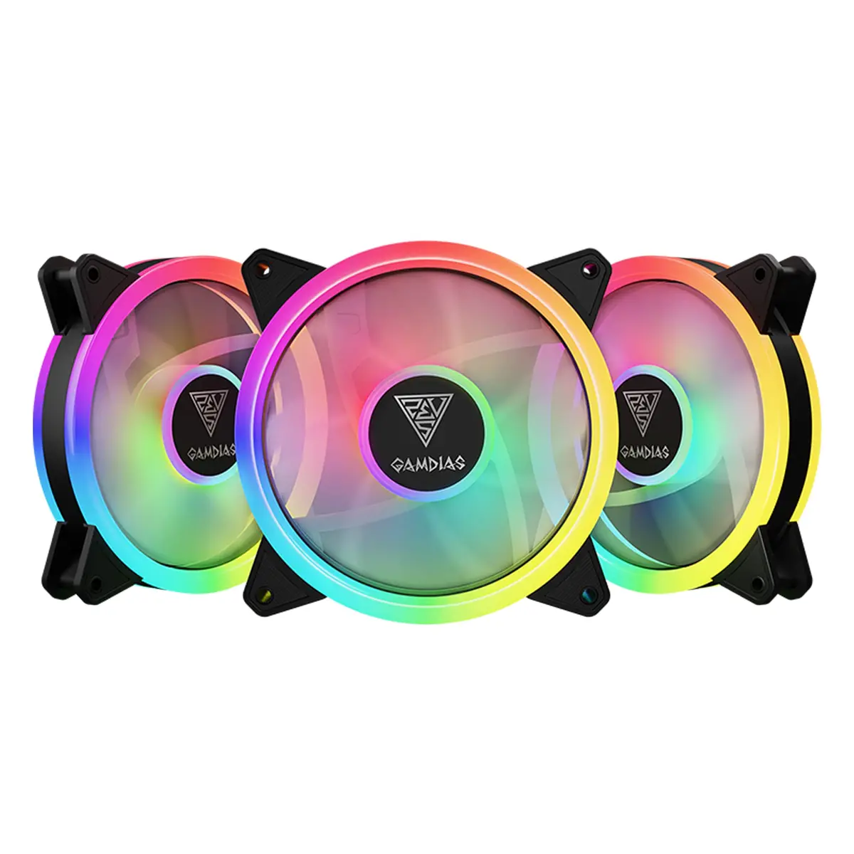 GAMDIAS Kit com 3 fans Aeolus M2-1203 LITE RGB 120mm - 1