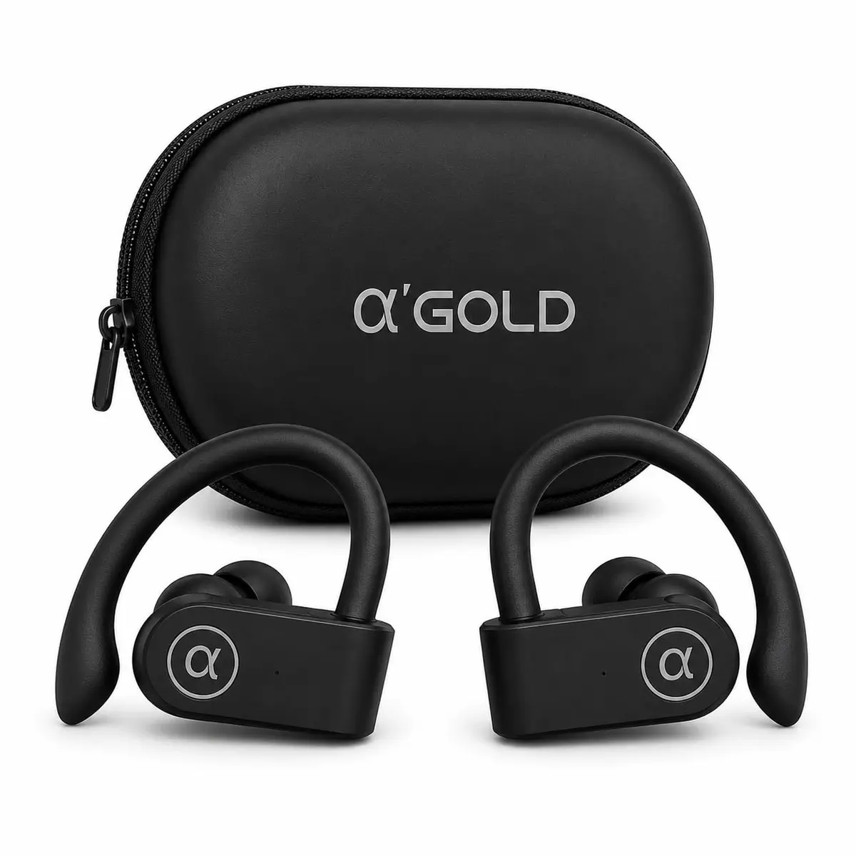 Fone de Ouvido Bluetooth Sem Fio com Gancho de Orelha, Fone Esportivo com Microfone, Bateria até 45h, Resistente a Água e Suor para Corrida, Academia, Treino e Trabalho