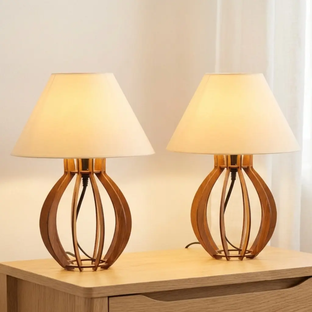 Kit 2 unidades Abajur La Finesse Cupula - Luminária Para Decoração Quarto e Sala - 1
