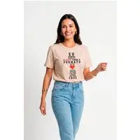 Camiseta Feminina Cianitas Chocolate Estampa Formato Amor