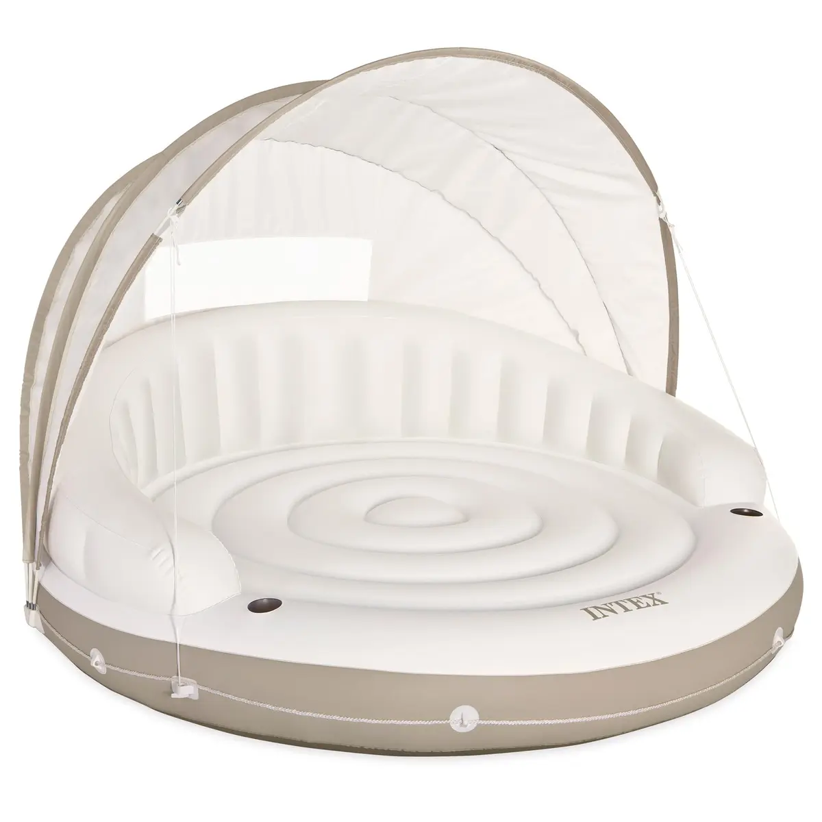 Intex Ilha Inflável Relaxante com Cobertura 199x150cm Vinil 0,4mm 2 Câmaras Tela Aerada Piscina e Mar