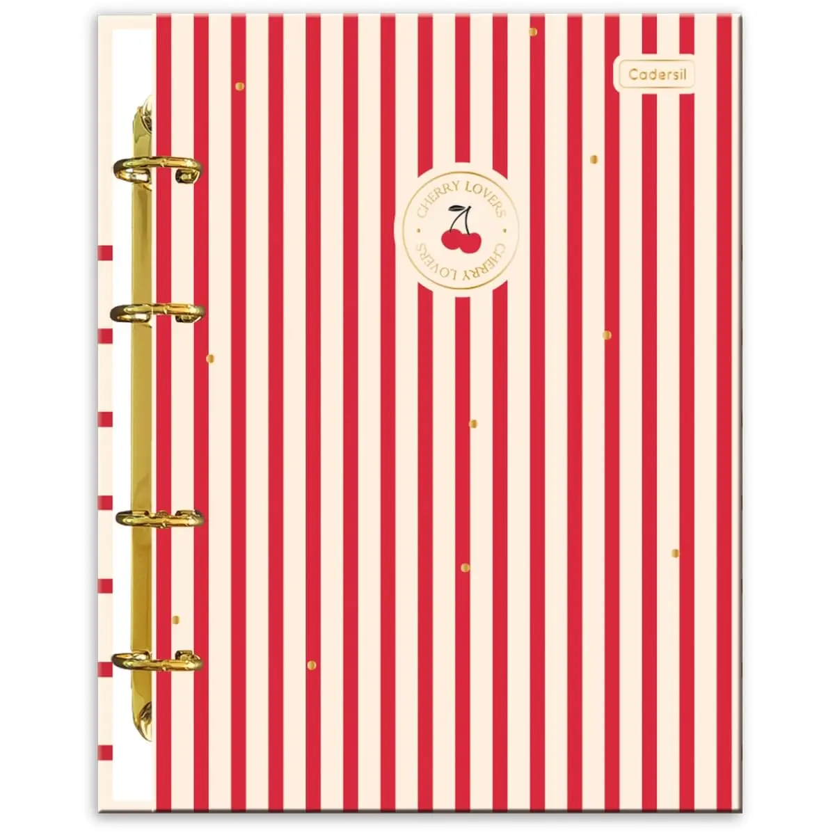 CADERNO COLEGIAL ARGOLADO 80FLS CHERRY LOVERS