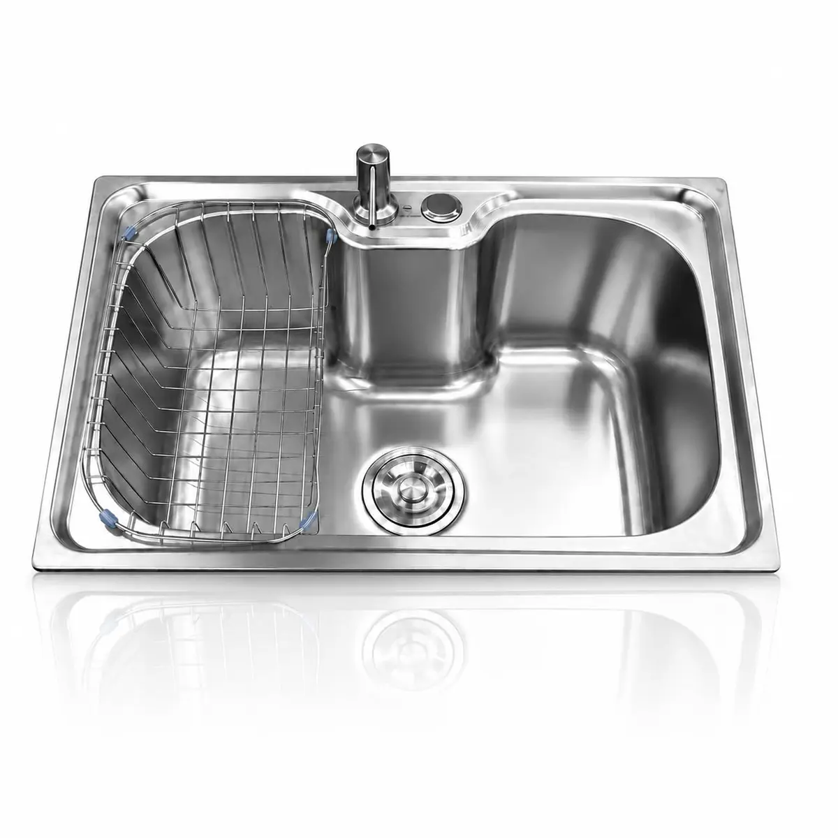 Cuba Cozinha Inox Pia Gourmet 60x42 cm Kit Completo de Acessórios Detergente Embutir ou Sobrepor