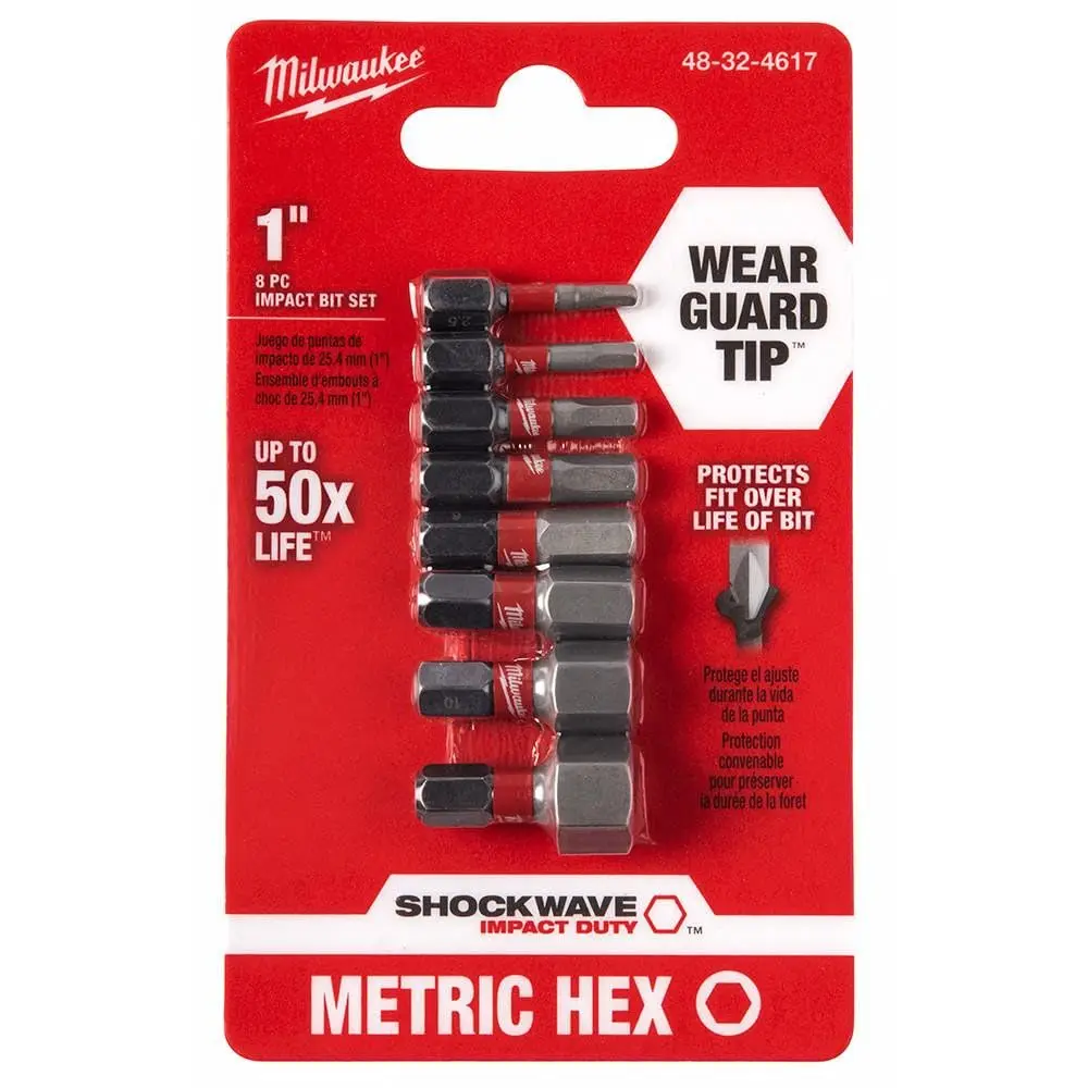 Milwaukee Kit Bit Hexagonal Shockwave C/ 08 Pçs - 48-32-4617