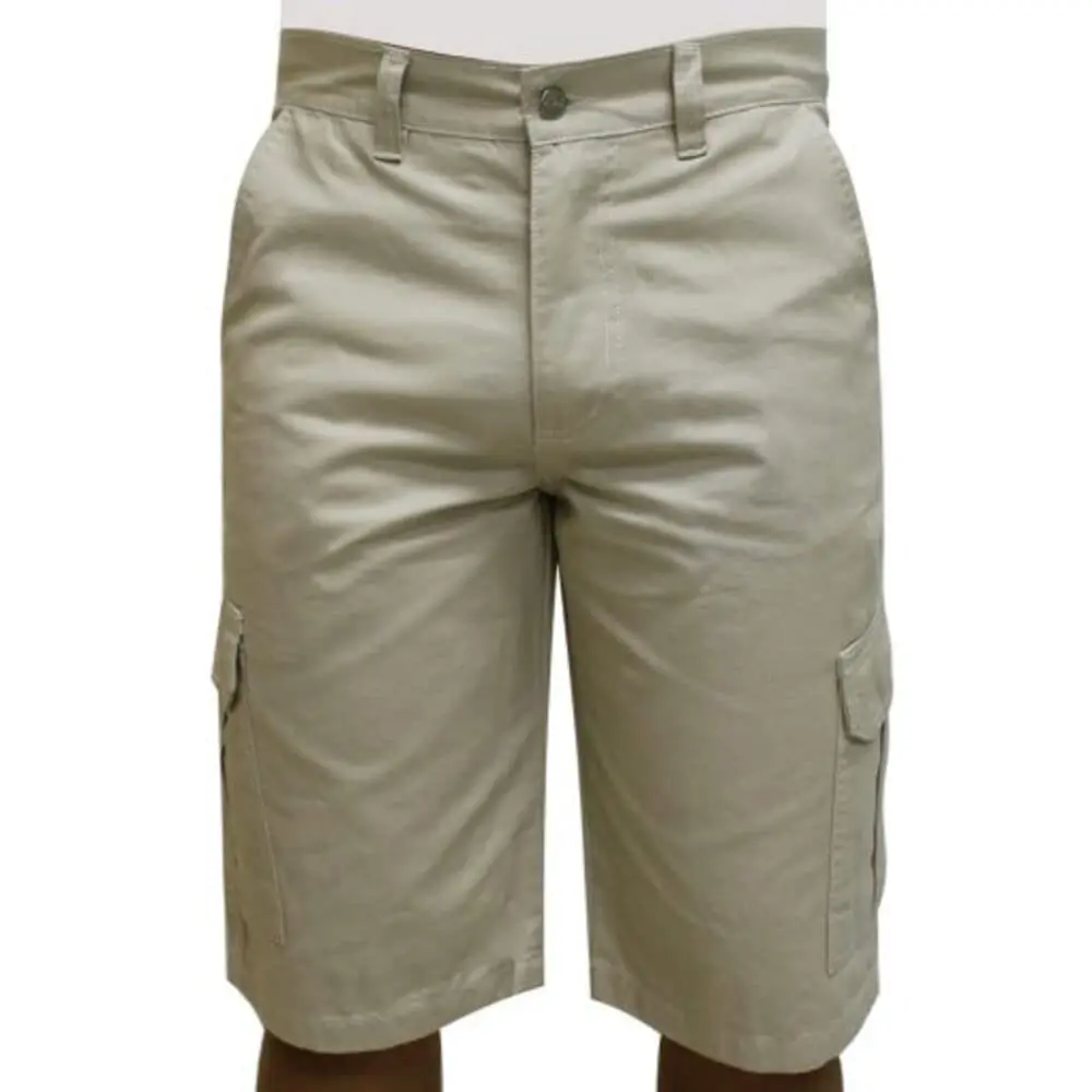 Bermuda De Sarja R7Jeans Masculina Modelo Cargo 100% Algodão Bege