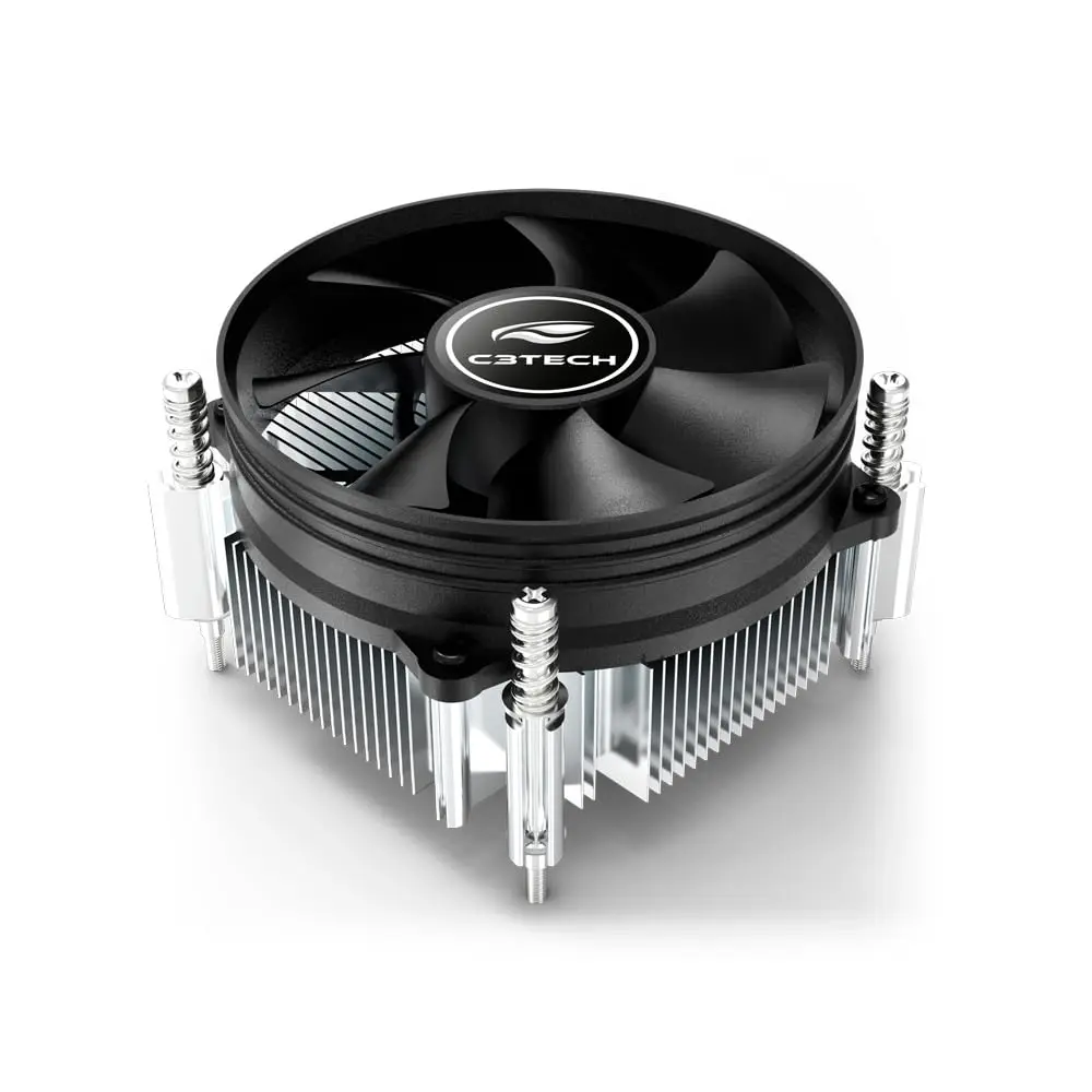 C3Tech Cooler FC-20BK para Processador Intel conector de 3 pinos com 7 lâminas 2200 RPM