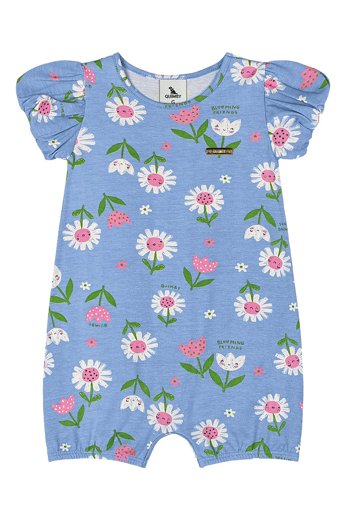 Banho de Sol de Florezinhas para Bebê Menina (Azul) Quimby