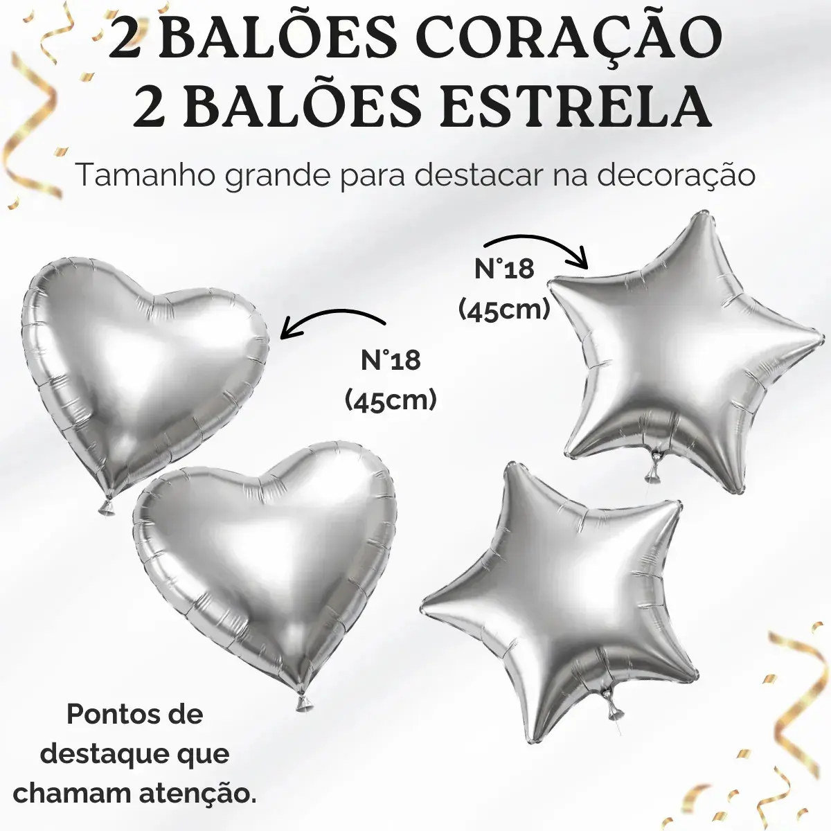 Kit Balão Feliz Aniversário Festa Cortina Faixa Decoração Prata thumbnail 5