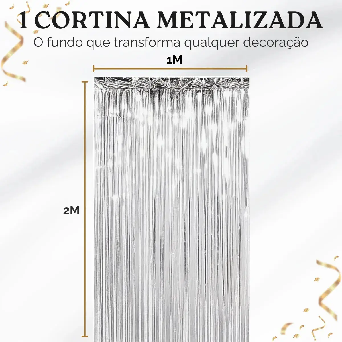 Kit Balão Feliz Aniversário Festa Cortina Faixa Decoração Prata thumbnail 6
