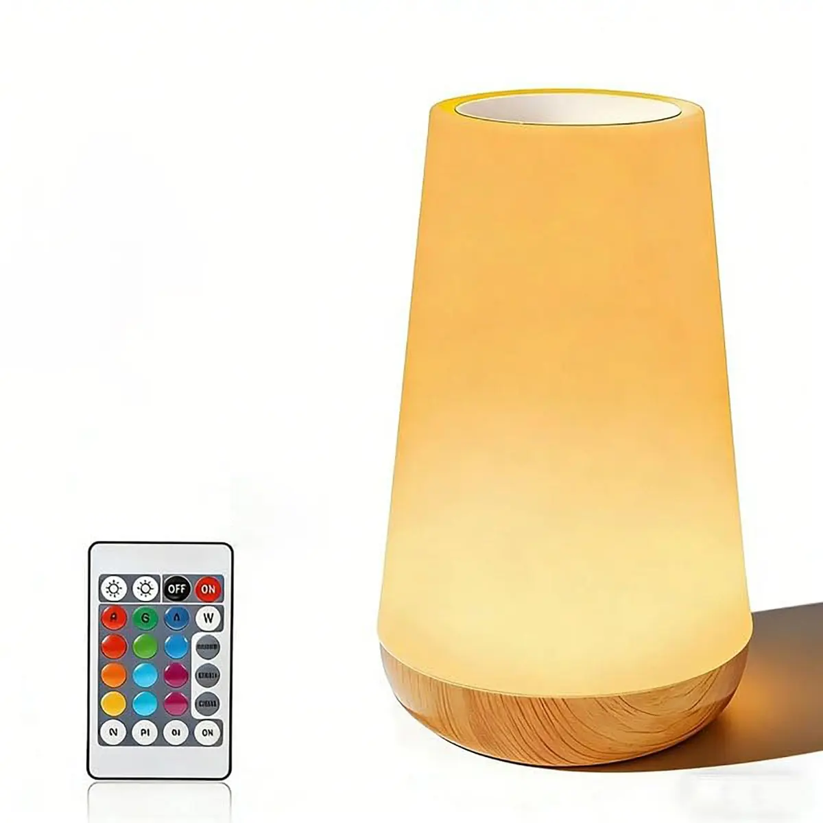 AUXOM Abajur LED Recarregável com Controle Remoto e Touch, Luz Noturna 13 Cores Ajustáveis, Temporizador 5 Níveis de Brilho Luminária de Mesa para Quarto e Decoração