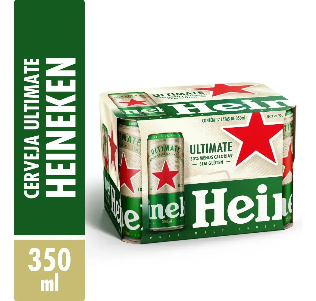 Heineken Ultimate Sem Glúten 350ml - Cx 12 Unidades