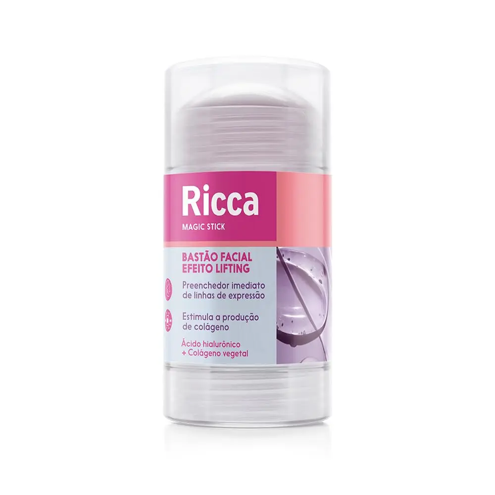 Bastão Facial Ricca, Com Ácido Hialurônico, Com Colágeno Vegetal | Efeito Lifting - 1