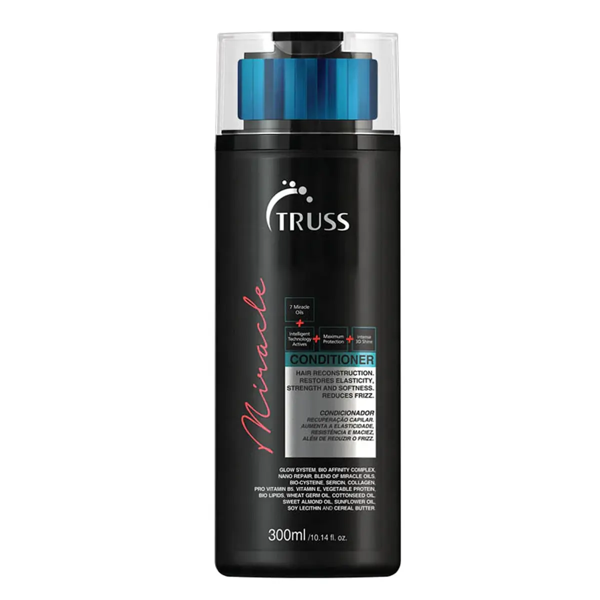 Truss Condicionador Miracle | Hidratação, Brilho 3D e Reconstrução para Cabelos Danificados | 300ml - 1