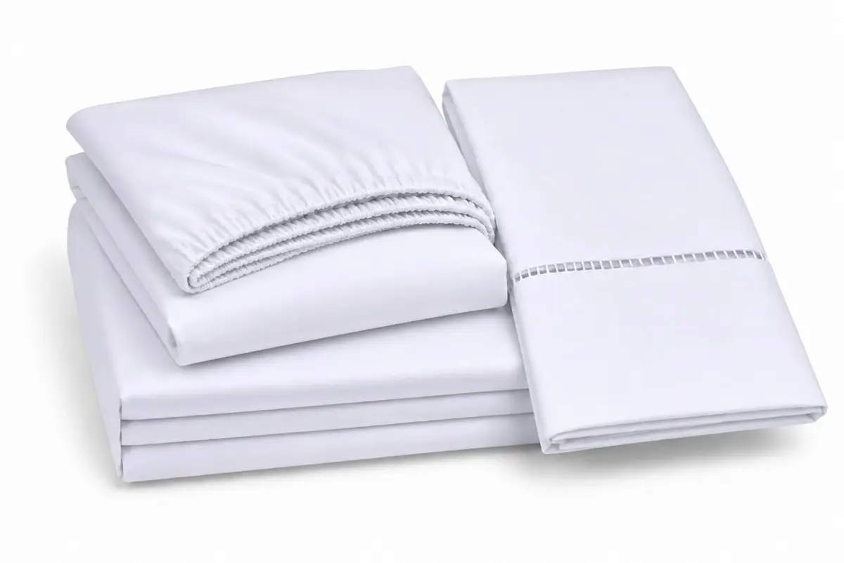 Conjunto de Lençóis de Berço 3 Peças Percal 200 Fios de Algodão Premium (Branco) - 1
