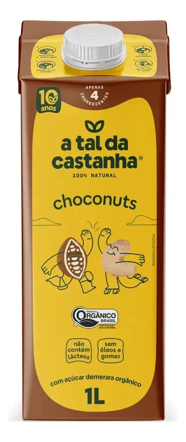 Achocolatado A Tal da Castanha Vegetal Orgânico Choconuts Caixa 1L