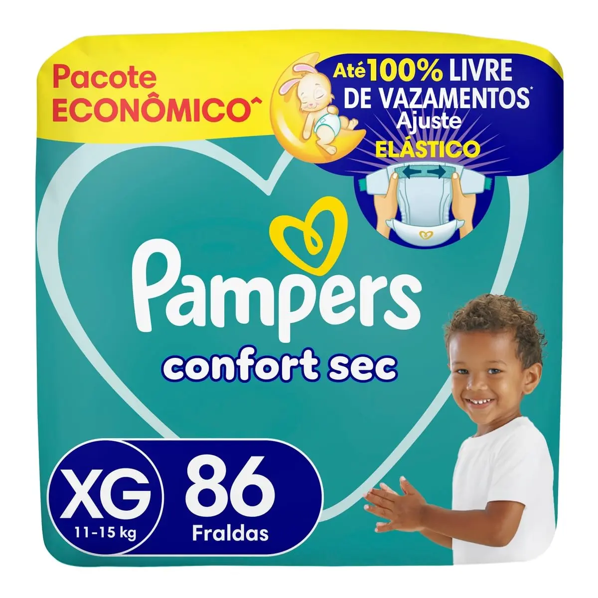 Fralda Pampers Confort Sec Tamanho XG, 86 Unidades
