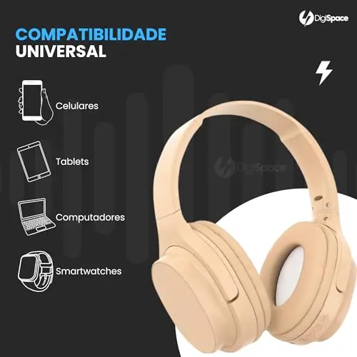 Fone de Ouvido Bluetooth 5.3 Headphone On-ear Sem Fio Fone Para Academia e Corridas, com Cancelamento de Ruído, Dobrável, com microfone Integrado Compatível com Android e iOS Premium (Roxo) thumbnail 4