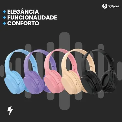 Fone de Ouvido Bluetooth 5.3 Headphone On-ear Sem Fio Fone Para Academia e Corridas, com Cancelamento de Ruído, Dobrável, com microfone Integrado Compatível com Android e iOS Premium (Roxo) thumbnail 7