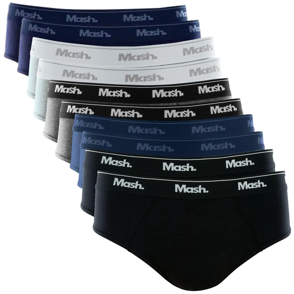 Kit 10 Cuecas Slip Algodão Cotton Hipoalergênica Masculino Mash - 1