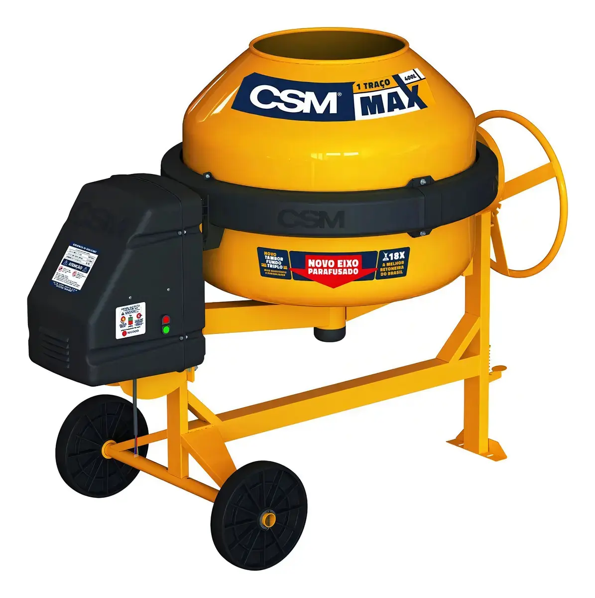 Betoneira 2 cv 400 litros 1 traço max motor profissional cor amarelo 71000200 Csm