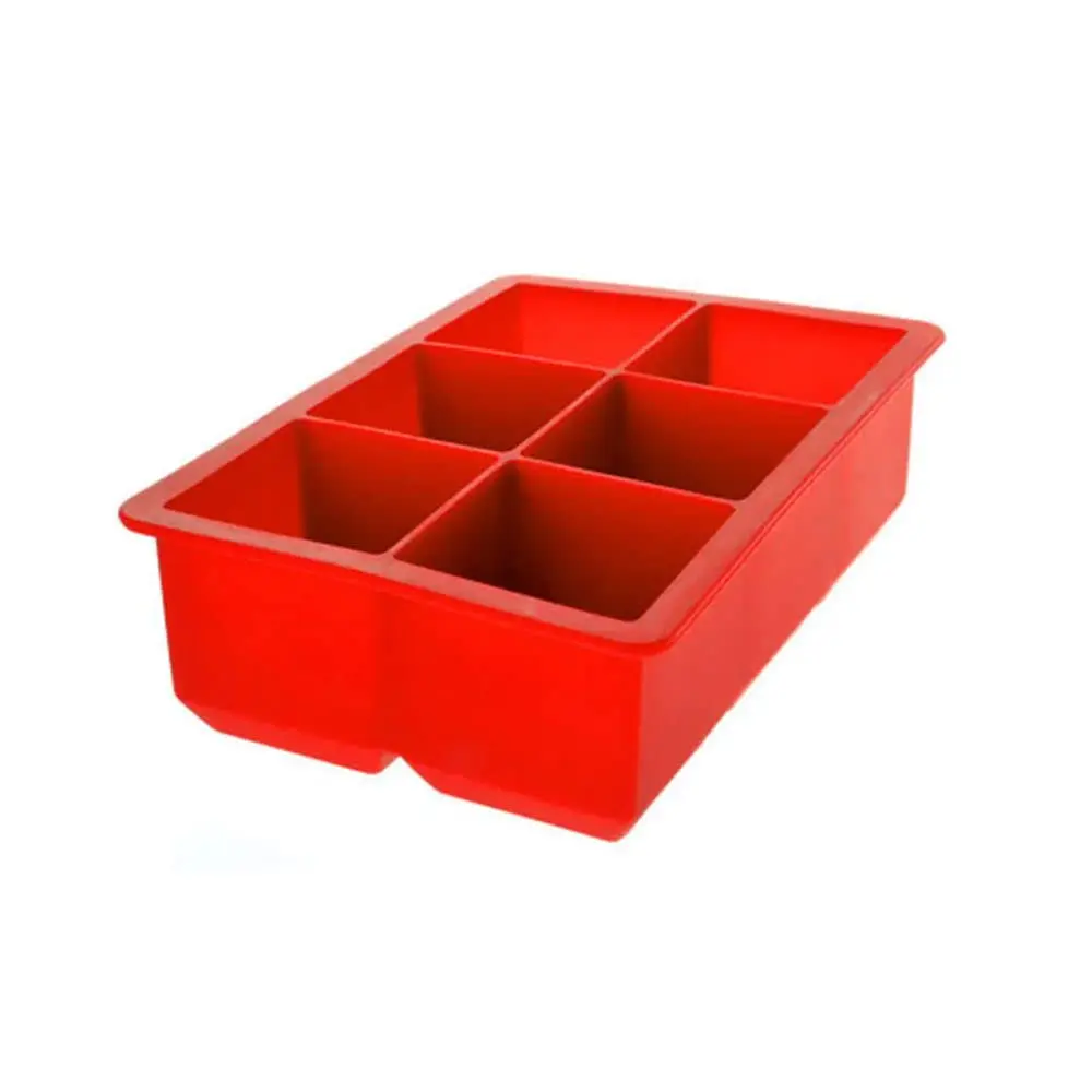 Mimo Style Forma para Gelo Cor Vermelho Com 6 Moldes de Cubos, Material de Silicone Resistente e Flexível, Suporta Temperaturas de Até 220ºC, Simples e Leve Pesando Apenas 122 g Facilitando o Manuseio