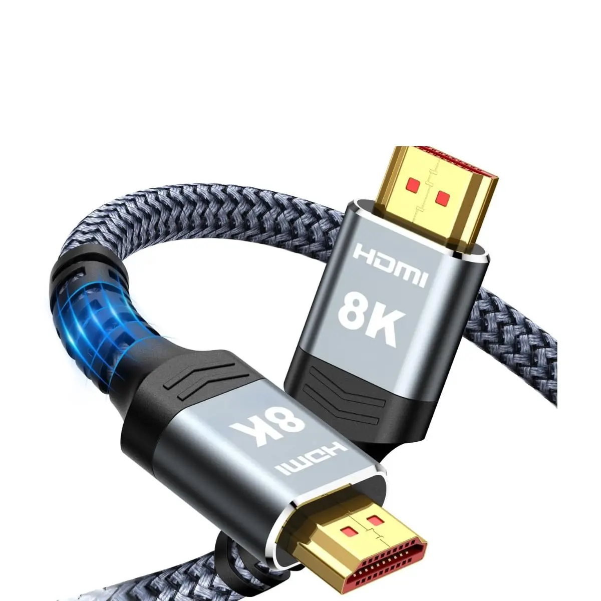 Cabo HDMI para HDMI 8K HDMI de Alta Velocidade Certificado 4K @240Hz, 8K @60Hz 48 Gbps, Revestimento de Alumínio Nylon Trançado Áudio e Vídeo Computador Televisão PS5 2 Metros - Premium - 1