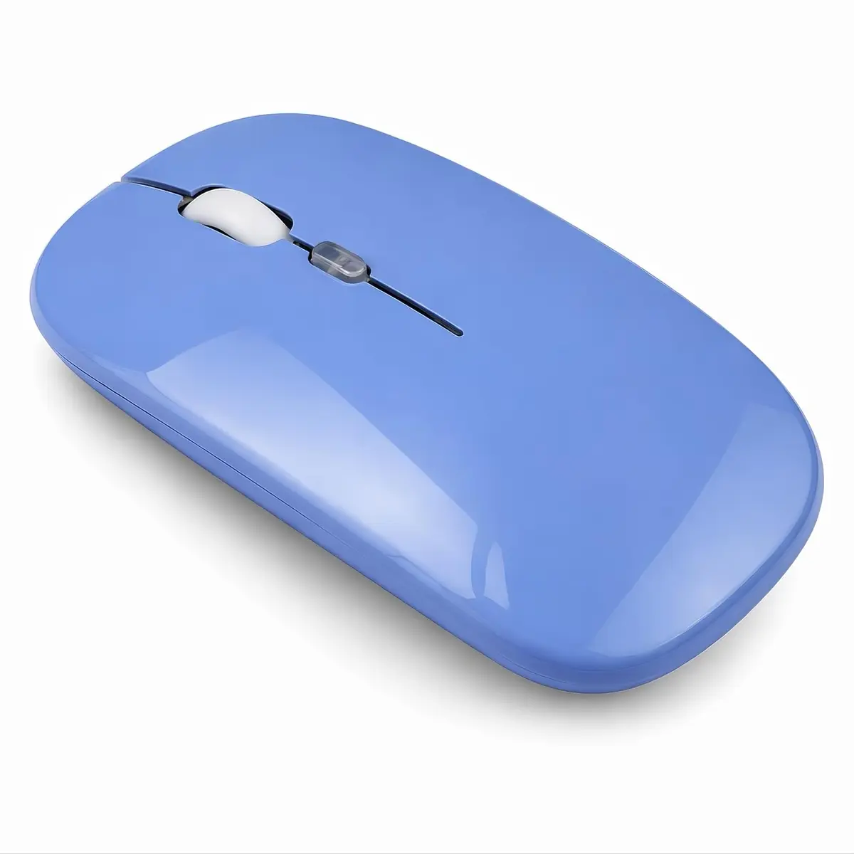 Mouse sem Fio Recarregável Dupla Conexão, Bluetooth e USB, Wireless Mouse compatível com iPhone, MacBook,iPad,Laptop,PC,Notebook, Tablet,Ergonômico, Premium TecQuality (Azul)