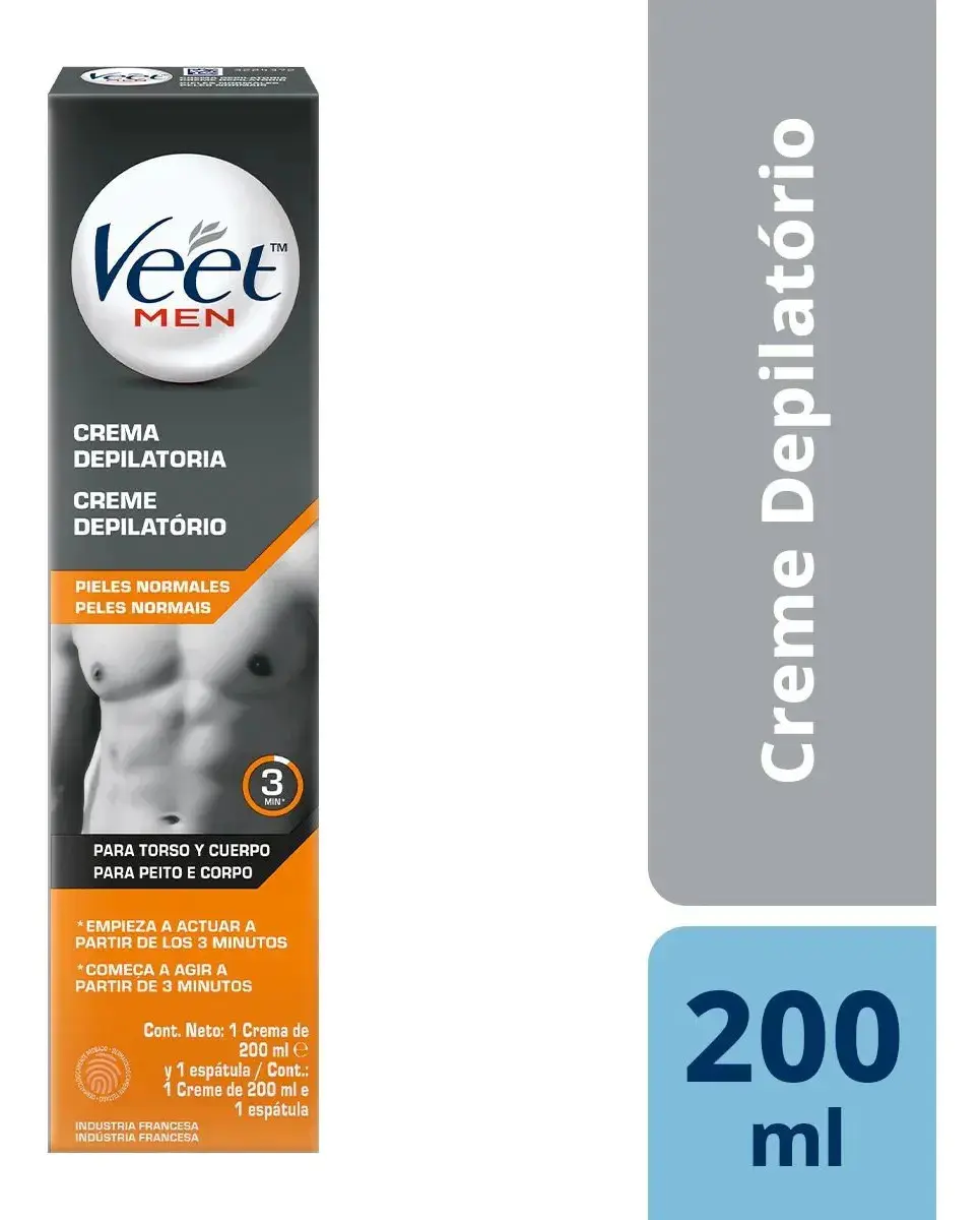 Creme Depilatório Veet Men Pele Normal 200ml thumbnail 2