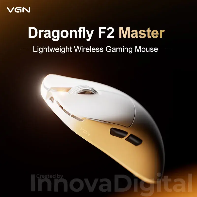 Mouse Gamer Sem Fio VGN Dragonfly F2 Pro Max Master PAW3395 PAW3950 8K Superleve Tri-Modo Esports FPS com Turbo e Bluetooth