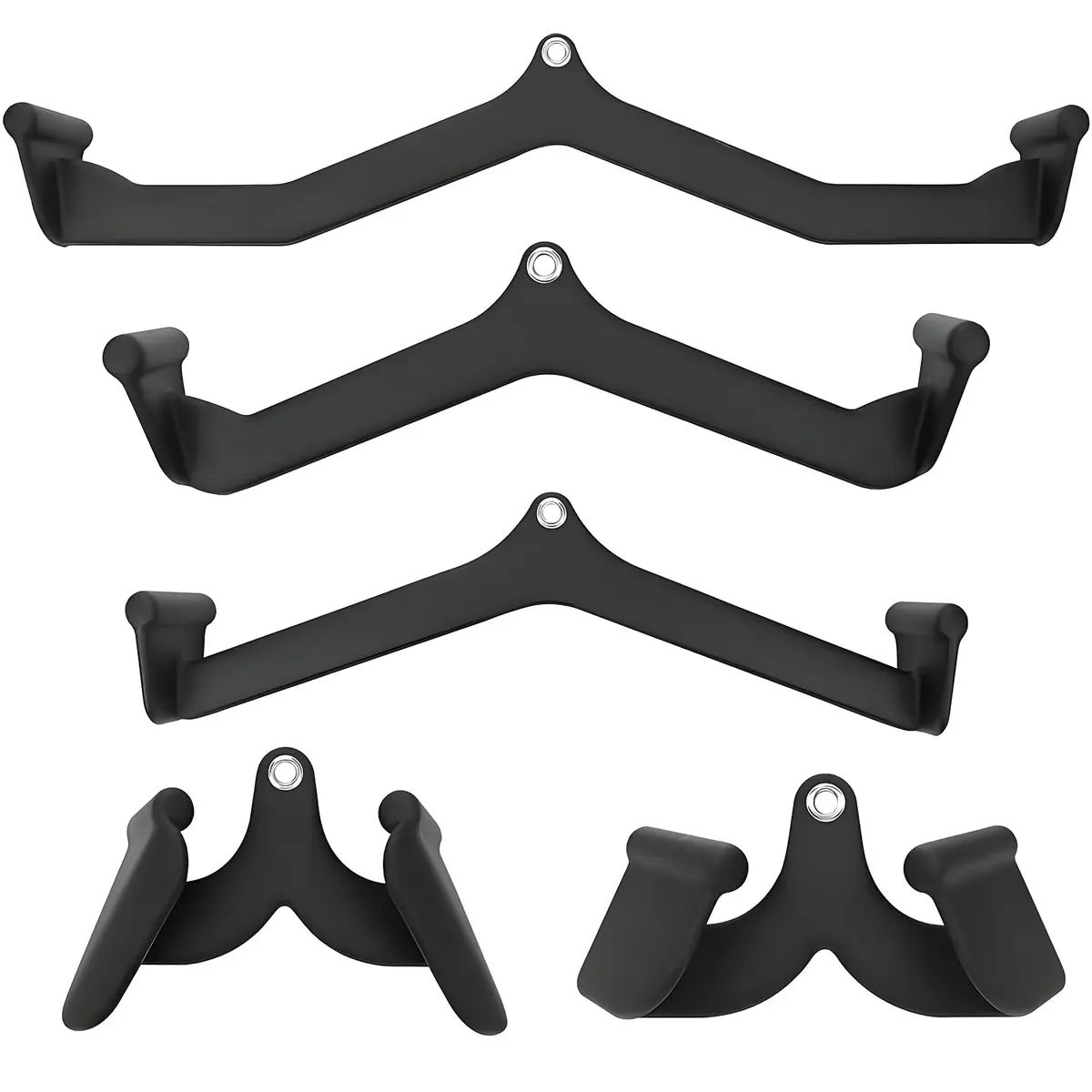 Barra de Puxar, Conjunto de Barra em V, Barra de Treinamento de Força nas Costas, Kit 5 Puxadores com Profissionais, Alça de Puxar para Baixo Alta, Kit 5 Puxadores Profissionais para Musculação - 1